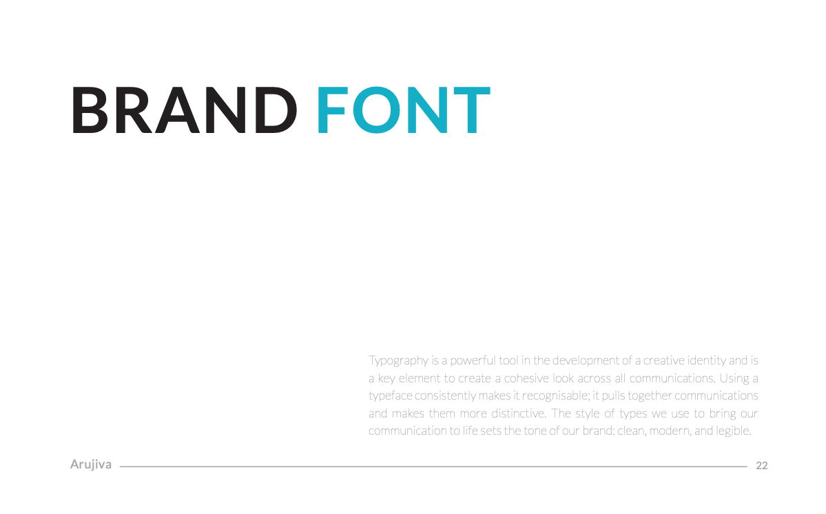 Arujiva brand guide page 22